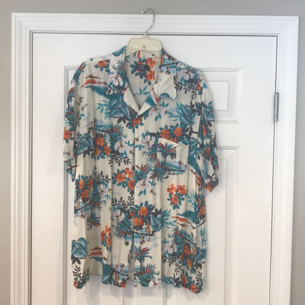 Tropical button down shirt XL